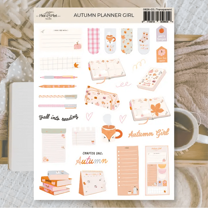Stickers Plan & Plot Studio Vinyl - Autumn Planner Girl - 1 - Plan & Plot Studio - Tidformera