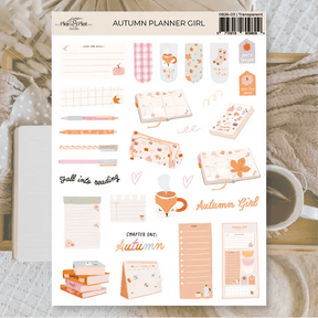 Stickers Plan & Plot Studio Vinyl - Autumn Planner Girl - 1 - Plan & Plot Studio - Tidformera