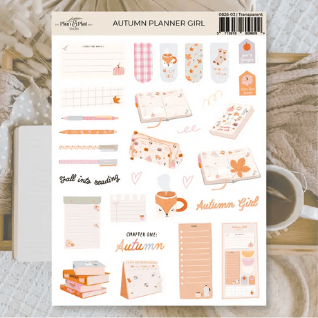 Stickers Plan & Plot Studio Vinyl - Autumn Planner Girl - 1 - Plan & Plot Studio - Tidformera