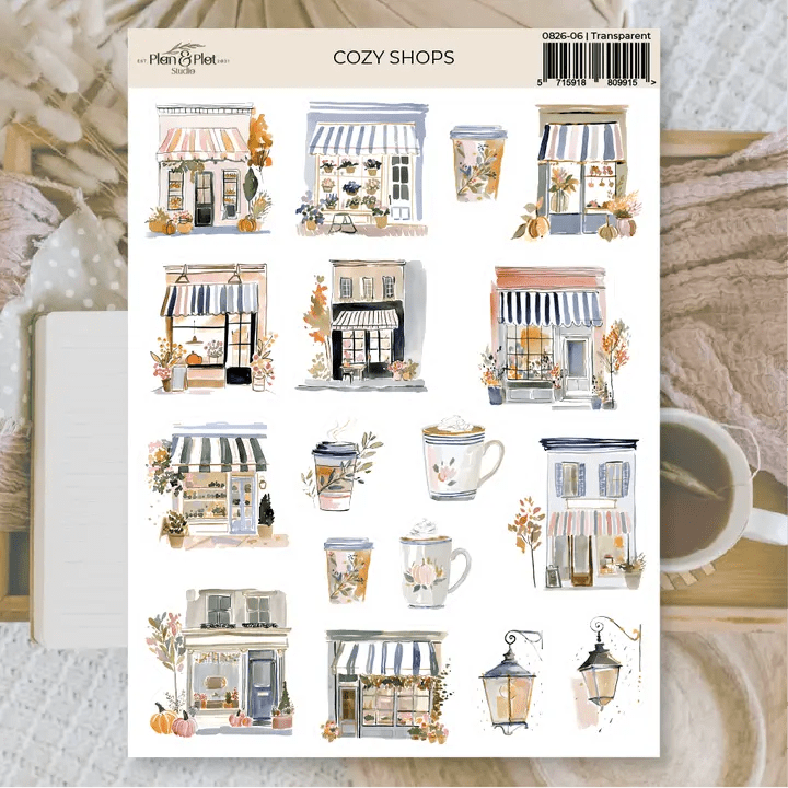 Stickers Plan & Plot Studio Vinyl - Cozy Shops - 1 - Plan & Plot Studio - Tidformera