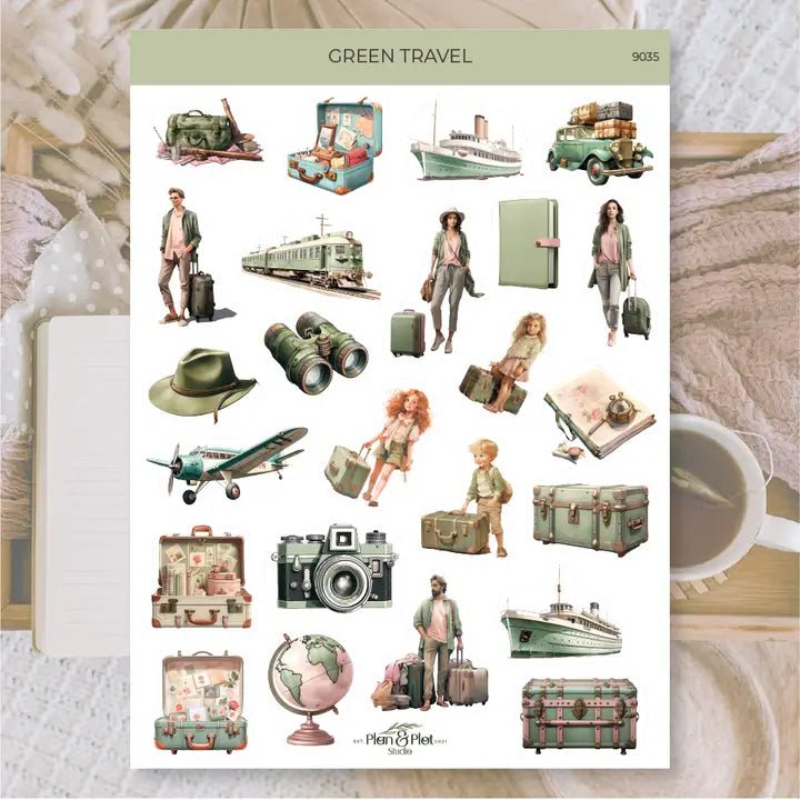 Stickers Plan & Plot Studio Vinyl - Green travel - 1 - Plan & Plot Studio - Tidformera