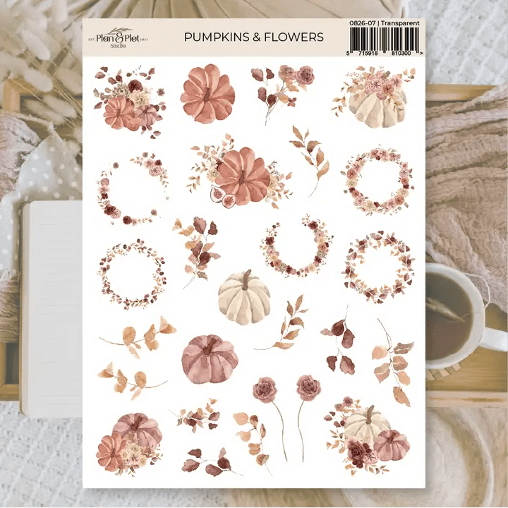 Stickers Plan & Plot Studio Vinyl - Pumpkins & Flowers - 1 - Plan & Plot Studio - Tidformera