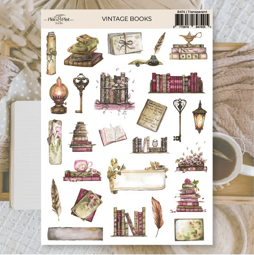 Stickers Plan & Plot Studio Vinyl - Vintage Books - 1 - Plan & Plot Studio - Tidformera