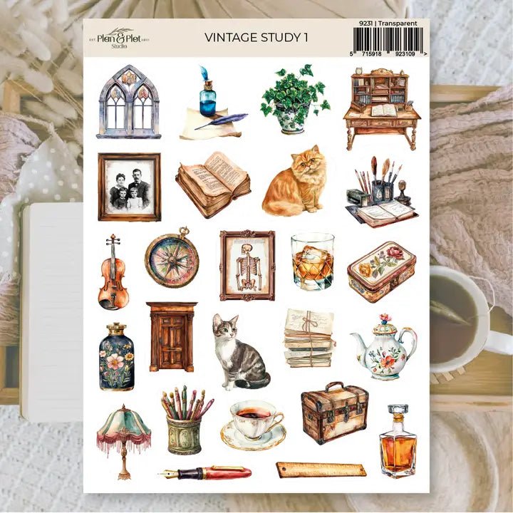 Stickers Plan & Plot Studio Vinyl - Vintage Study 1 - 1 - Plan & Plot Studio - Tidformera