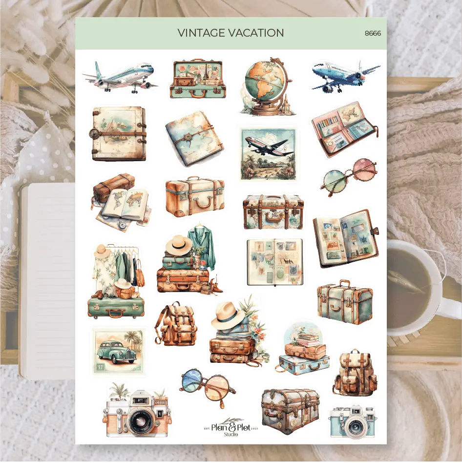 Stickers Plan & Plot Studio - Vinyl - Vintage vacation - 1 - Plan & Plot Studio - Tidformera