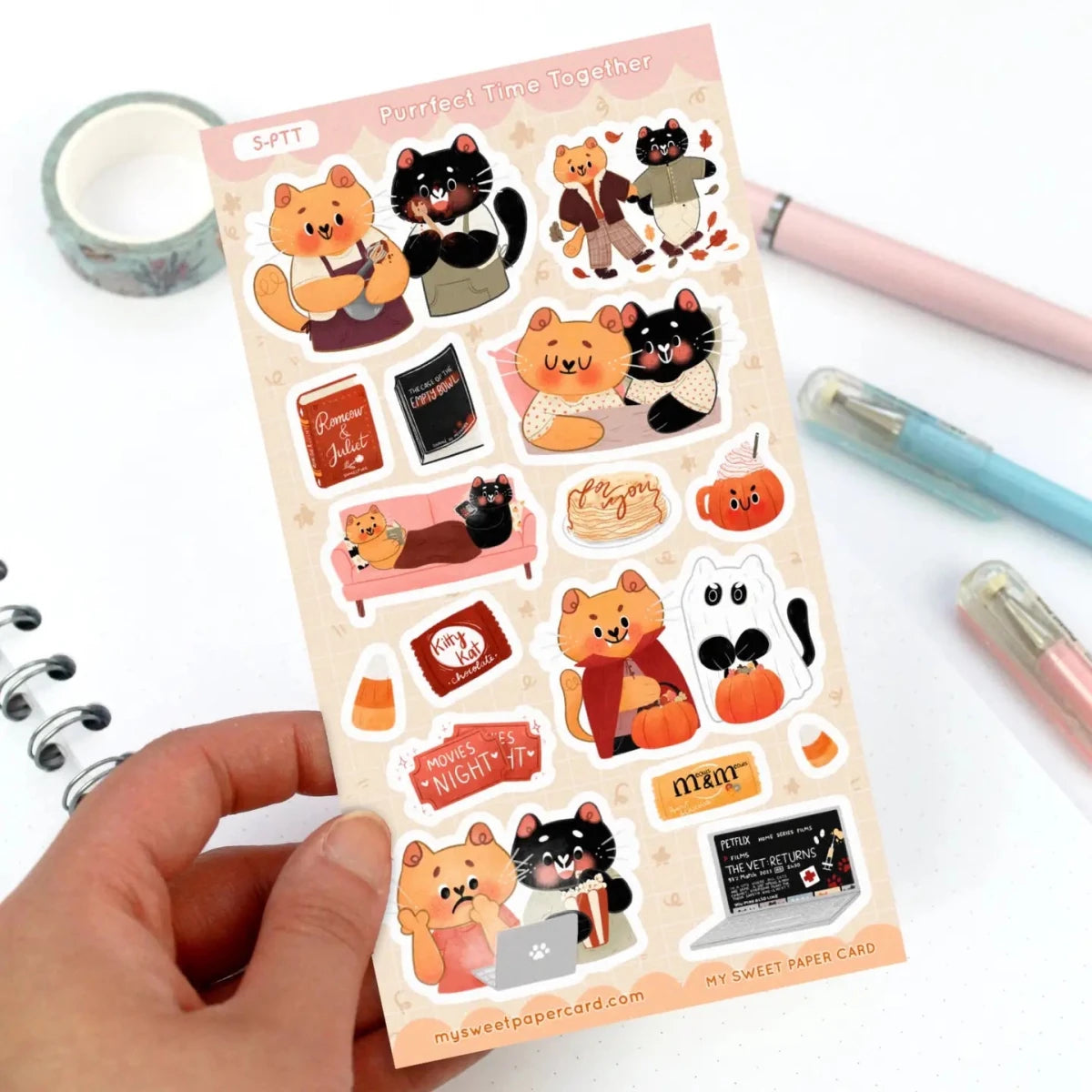 Stickers - Purr-Fect Time Together - 2 - My Sweet Paper Card - Tidformera