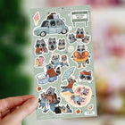 Stickers - Raccoons On Holidays - 1 - My Sweet Paper Card - Tidformera