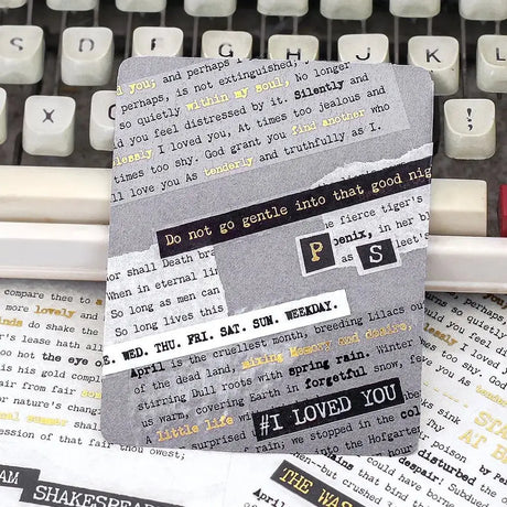 Stickers Sheet Sticker Collage - Typewriter - 4 - BGM - Tidformera