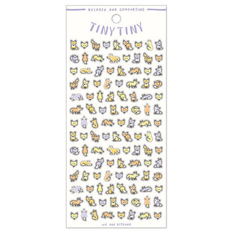 Stickers Tiny Tiny - Kitsune från Mind Wave. Ark med små klistermärken med rävar.  - Tidformera