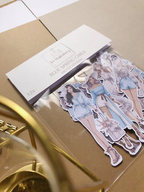 Stickers - T's Stationery - Blue Spring Girls - 6 - T's Stationery - Tidformera