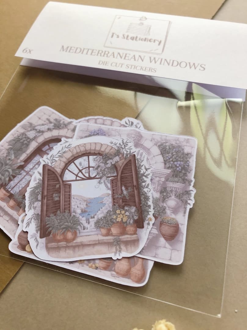 Stickers - T's Stationery - Mediterranean Windows - 1 - T's Stationery - Tidformera
