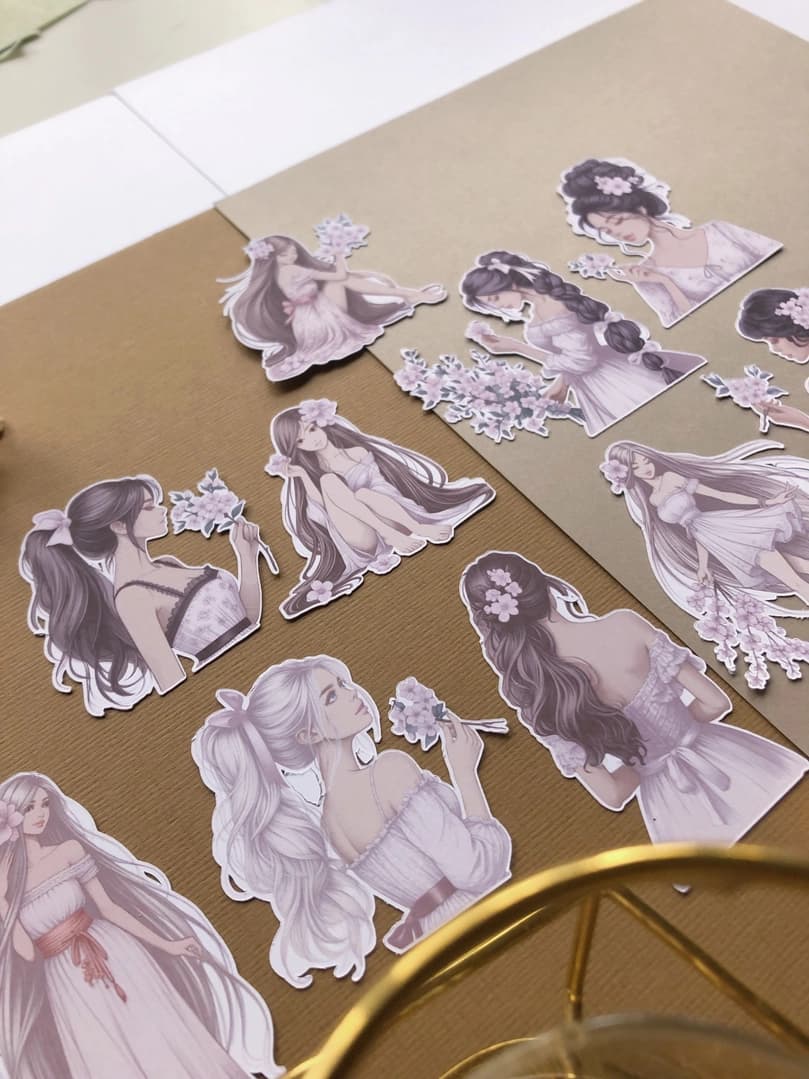 Stickers - T's Stationery - Sakura Goddess - 2 - T's Stationery - Tidformera