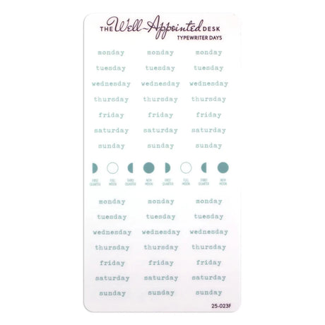 Stickers - Typewriter Days Weekly - Blue - 1 - The Well-Appointed Desk - Tidformera