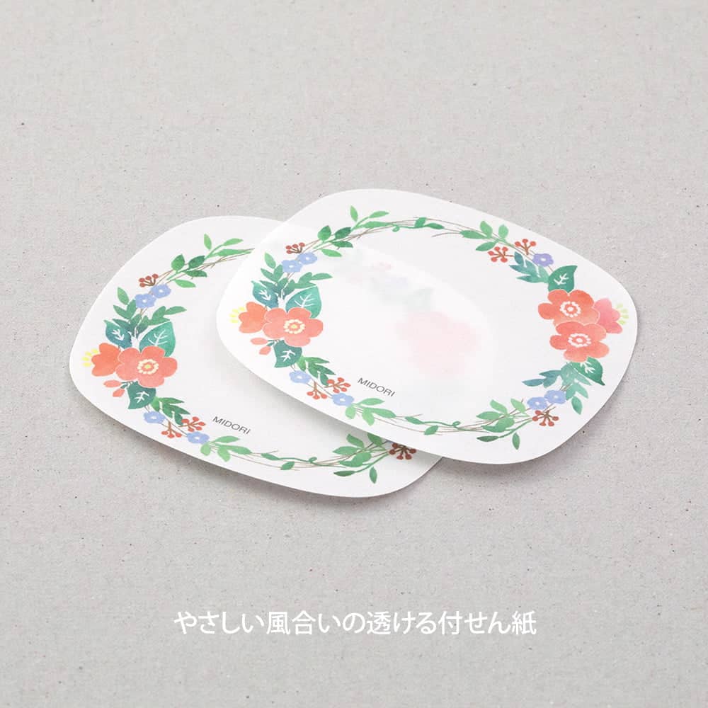Sticky Notes Transparency Wreath - 5 - Midori - Tidformera