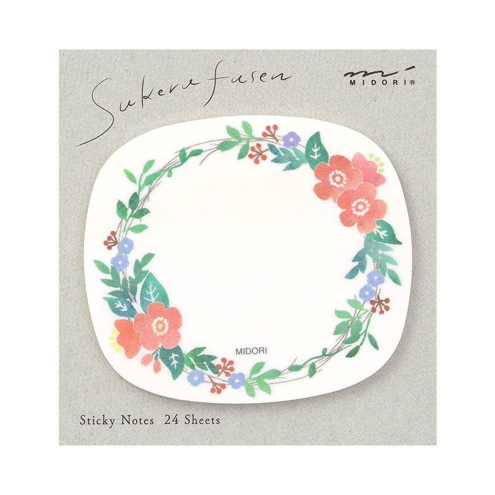 Sticky Notes Transparency Wreath - 6 - Midori - Tidformera