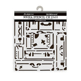 Thick Stencil 12 x 12 cm - Art of Travelling - Suitcases - 2 - Stamperia - Tidformera