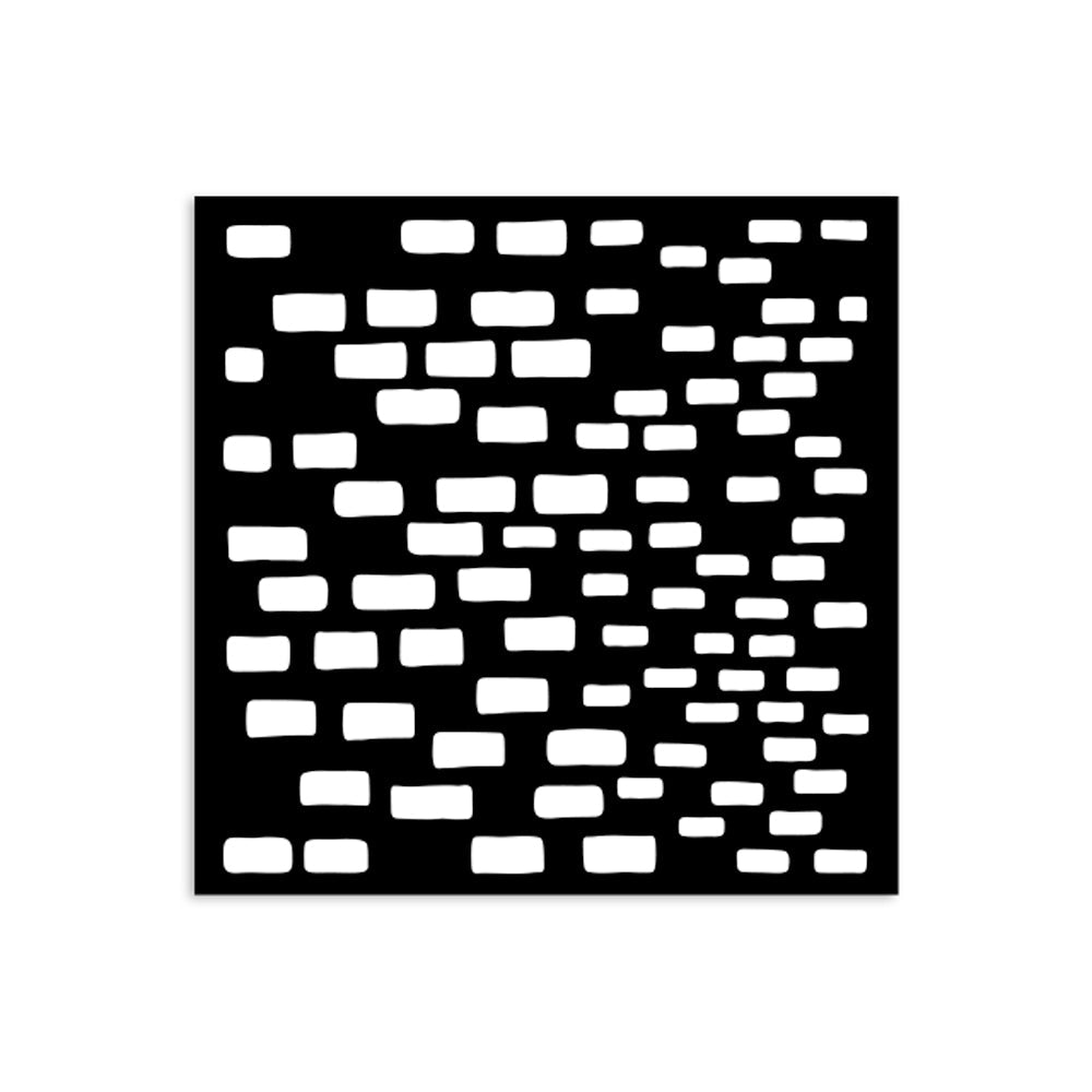 Thick Stencil 12 x 12 cm - Silent Sea - Bricks Pattern - 2 - Stamperia - Tidformera