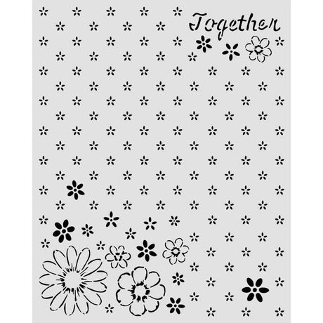 Thick Stencil 12 x 25 cm - Cozy Family - Together Pattern - 2 - Stamperia - Tidformera