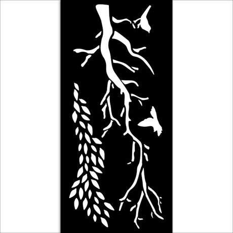 Thick Stencil 12 x 25 cm - Dewdrops - Branches från Stamperia. Stencil med trädgrenar - Tidformera