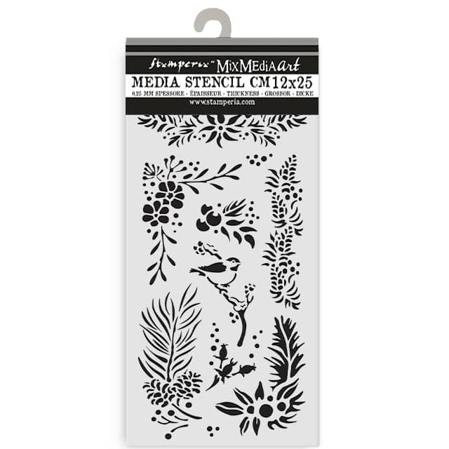 Thick Stencil 12 x 25 cm - The Owl's House - Branches - 1 - Stamperia - Tidformera