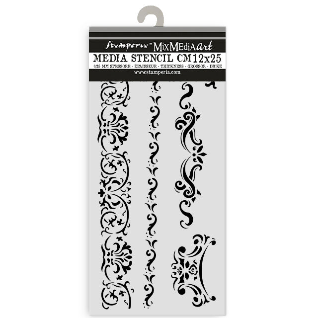 Thick Stencil 12 x 25 cm - Venice City of Art - Borders - 1 - Stamperia - Tidformera