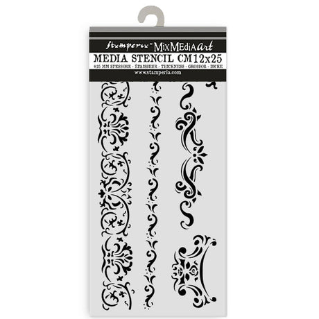 Thick Stencil 12 x 25 cm - Venice City of Art - Borders - 1 - Stamperia - Tidformera