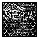 Thick Stencil 18 x 18 cm - Wallpaper music and writings - 1 - Stamperia - Tidformera