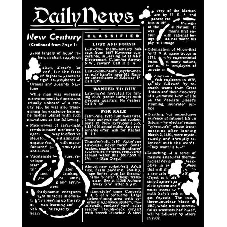 Thick Stencil 20 x 25 cm - Coffee and Chocolate - Daily News - 1 - Stamperia - Tidformera