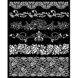Thick Stencil 20 x 25 cm - Romance Forever - Borders - 1 - Stamperia - Tidformera
