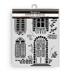 Thick Stencil 20 x 25 cm - Venice City of Art - Windows - 1 - Stamperia - Tidformera