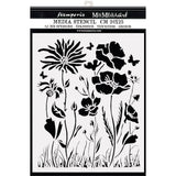 Thick Stencil 20 x 25 cm Atelier - Poppy and Flower - 2 - Stamperia - Tidformera