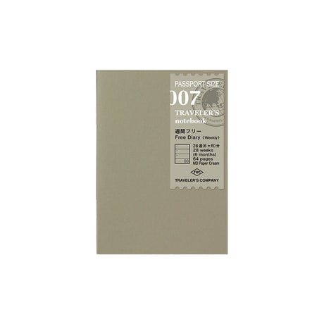 TN Passport Refill 007. Free Diary (Weekly) - 1 - Traveler's Company - Tidformera