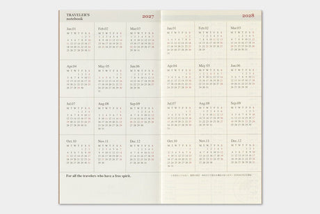 TRC 2027 Weekly + Memo Diary Regular size - 4 - Traveler's Company - Tidformera