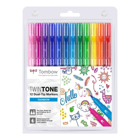 TWINTONE Dual - tip markers 12 - pack - Rainbow - 1 - Tombow - Tidformera