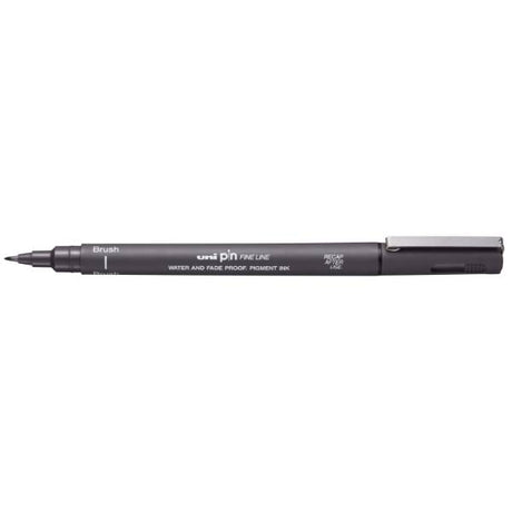 Uni Pin Brush Pen Dark Grey - 1 - Uni Mitsubishi Pencil - Tidformera