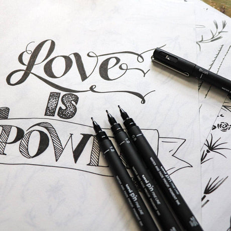 Uni Pin Fineliner Black 0,2 - 2 - Uni Mitsubishi Pencil - Tidformera