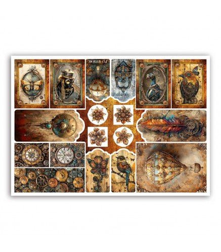 Vellum Paper A4 10-pack - Steampunk - 9 - Paper Designs - Tidformera