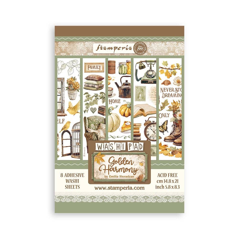 Washi pad - Golden Harmony - 1 - Stamperia - Tidformera