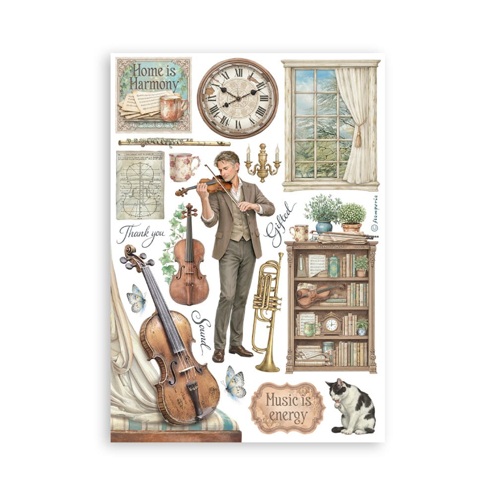 Washi pad - Symphony - 5 - Stamperia - Tidformera