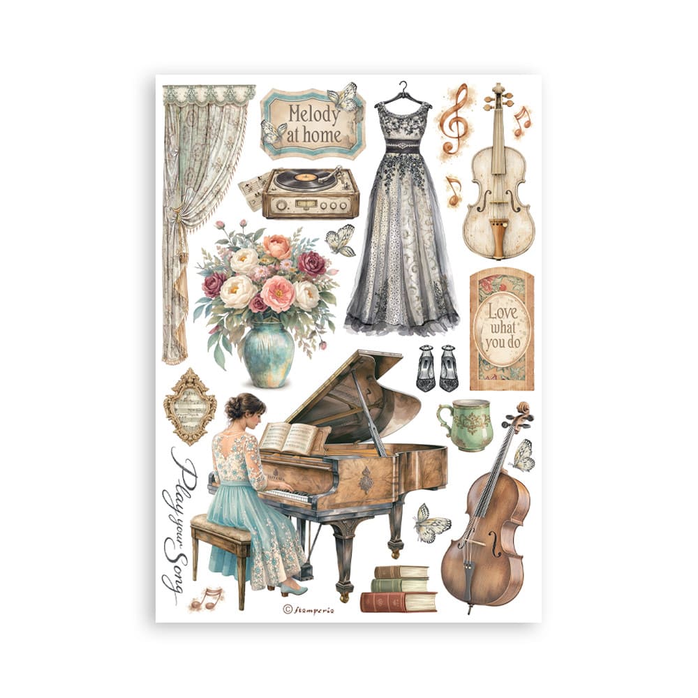 Washi pad - Symphony - 2 - Stamperia - Tidformera
