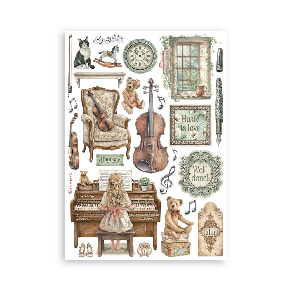 Washi pad - Symphony - 3 - Stamperia - Tidformera