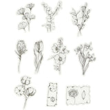 Washi Stickers Creotime - Svart/vita blommor - 1 - Creotime - Tidformera