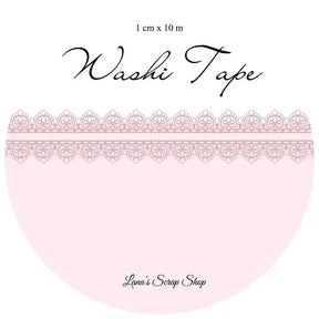 Washi tape 10 mm - Lace - Pink Morning - 1 - Lana's Scrap Shop - Tidformera