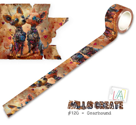 Washi tape 126 Autour de Mwa - Gearhound - 1 - Aall & Create - Tidformera