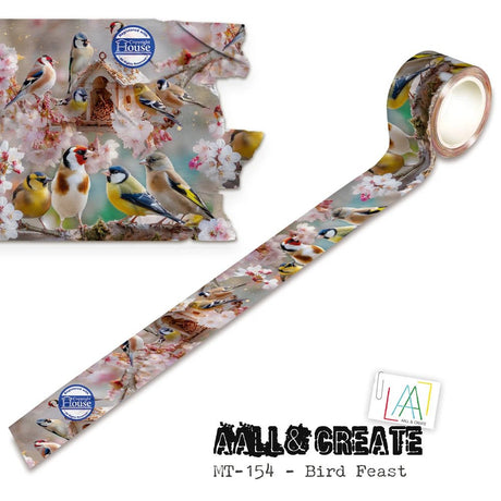 Washi tape 154 Autour de Mwa - Bird Feast - 1 - Aall & Create - Tidformera