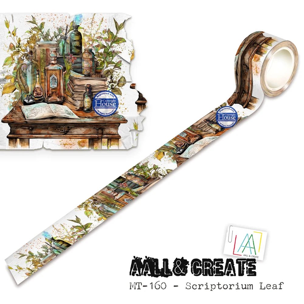 Washi tape 160 Autour de Mwa - Scriptorium Leaf - 1 - Aall & Create - Tidformera