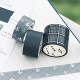 Washi tape Color Check 3 - pack - Smoke Blue - 2 - BGM - Tidformera