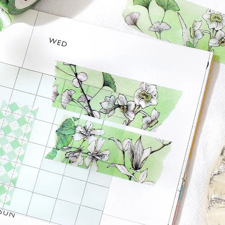 Washi tape Margin - Green - 2 - BGM - Tidformera
