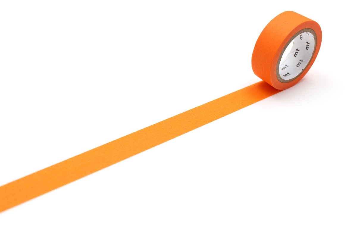 Washi Tape Matte - Orange från MT masking tape - Utrullad orange washi tape - Tidformera
