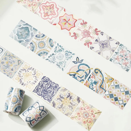 Washi tape Mediterranean Tiles - 60 mm - 2 - Washi Tape Shop - Tidformera